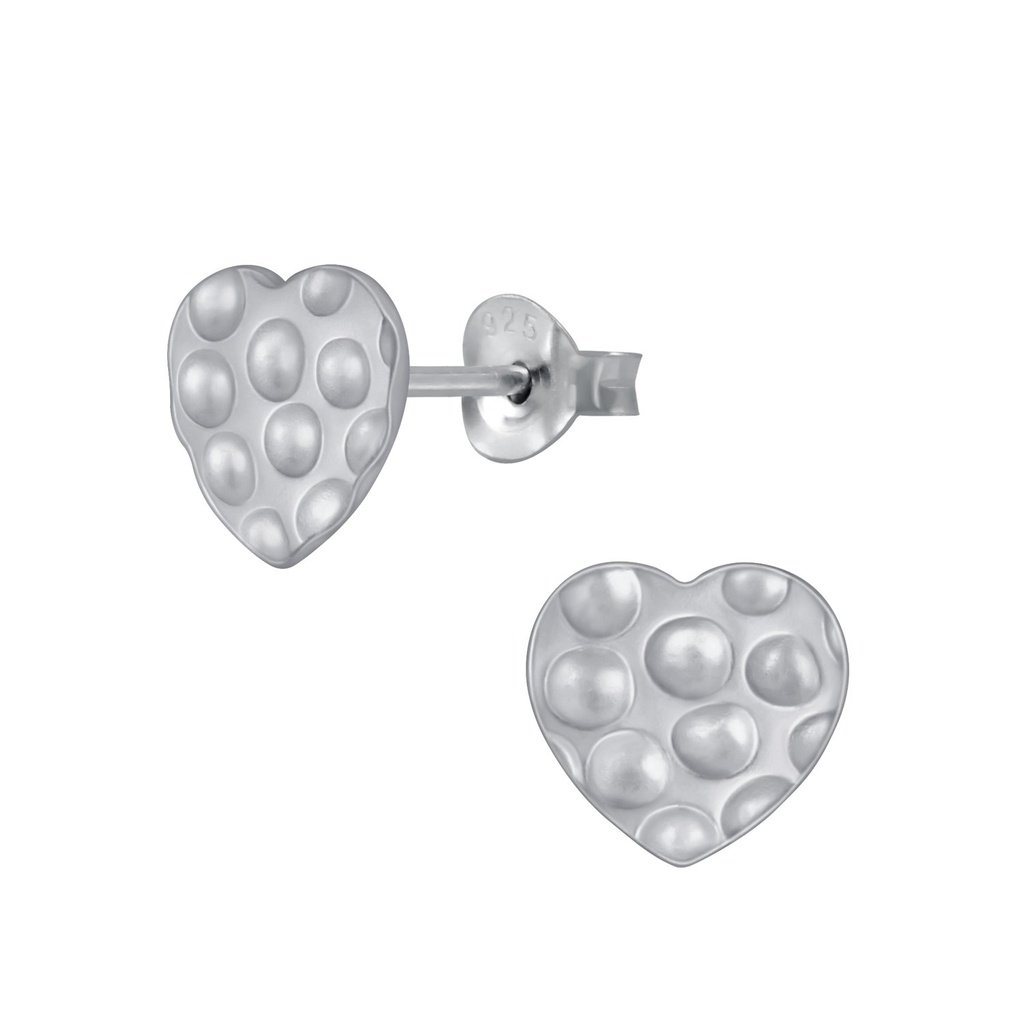 Puces d'oreilles cœur en argent