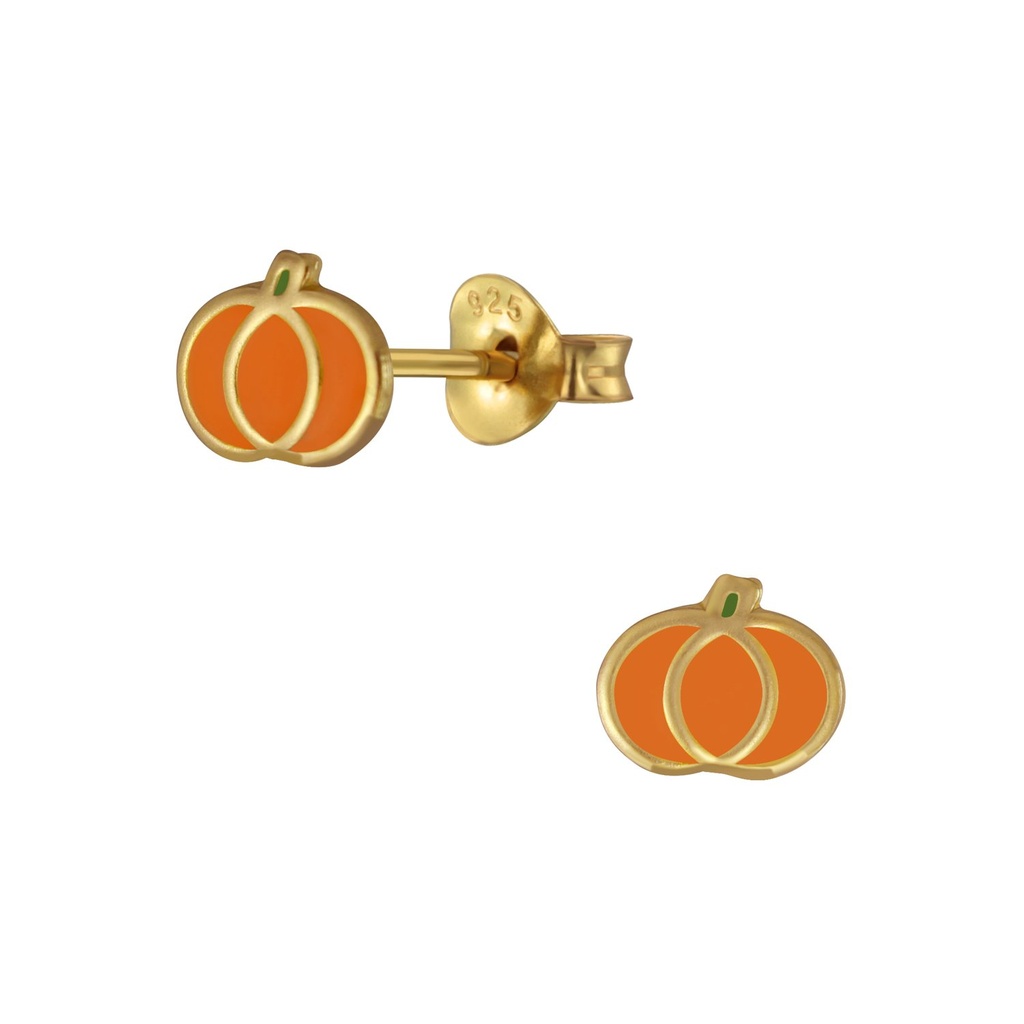 Puces d'oreilles citrouille en argent