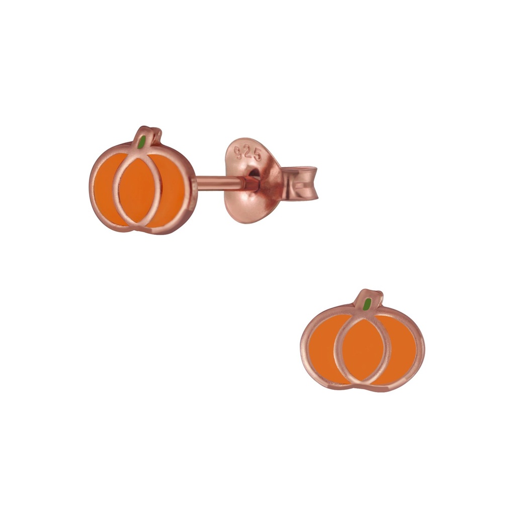 Silver Pumpkin Stud Earrings