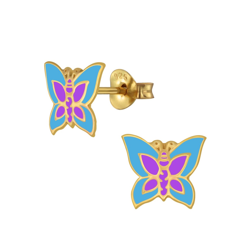 [10005312] Puces d'oreilles papillon en argent
