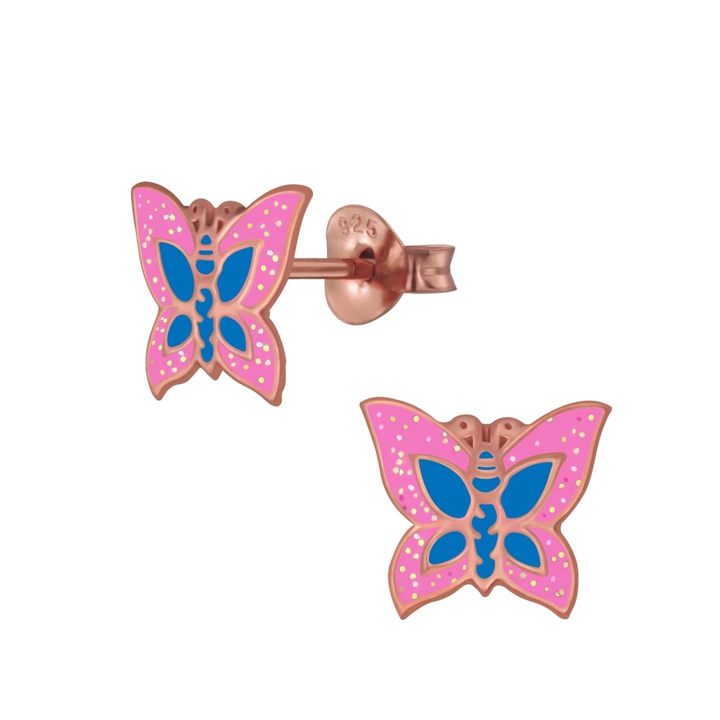 [10005308] Puces d'oreilles papillon en argent