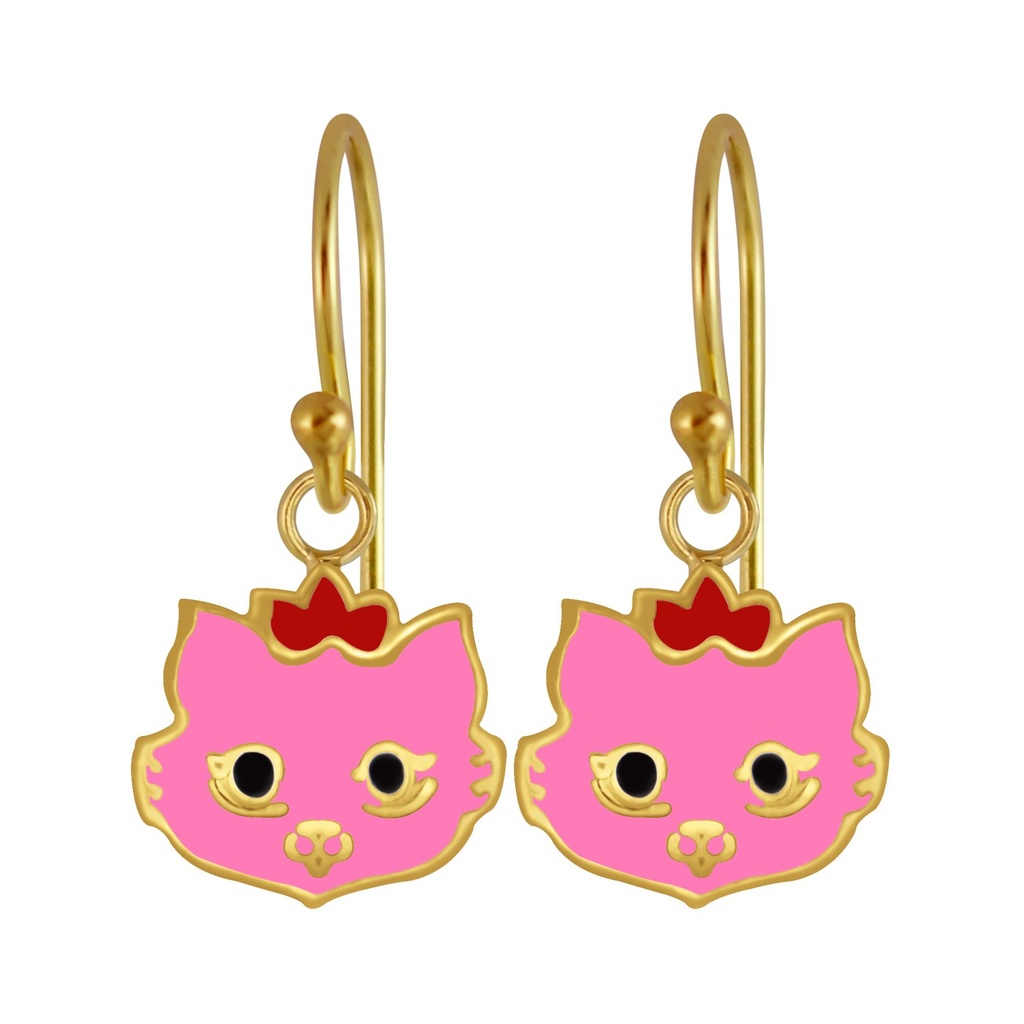 Boucles d'oreilles chat en argent