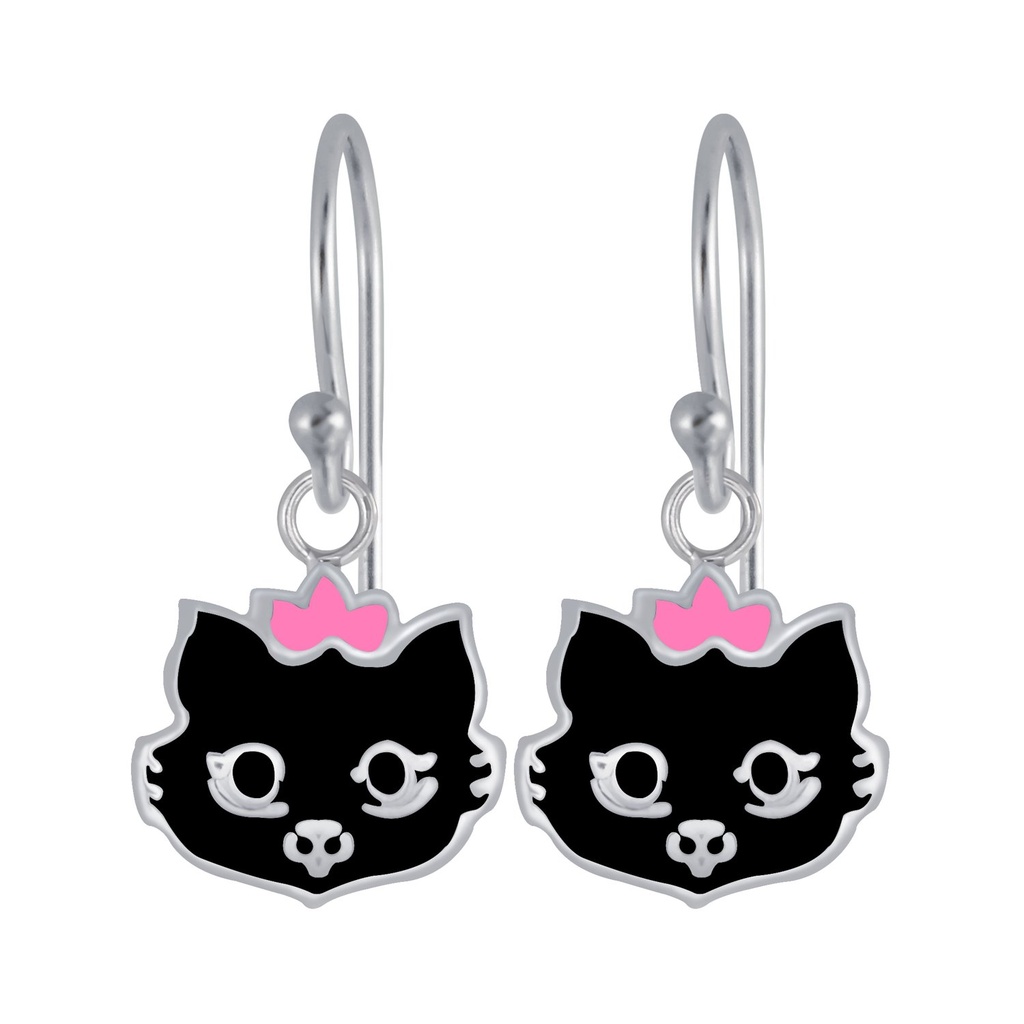 Silver Cat Earrings