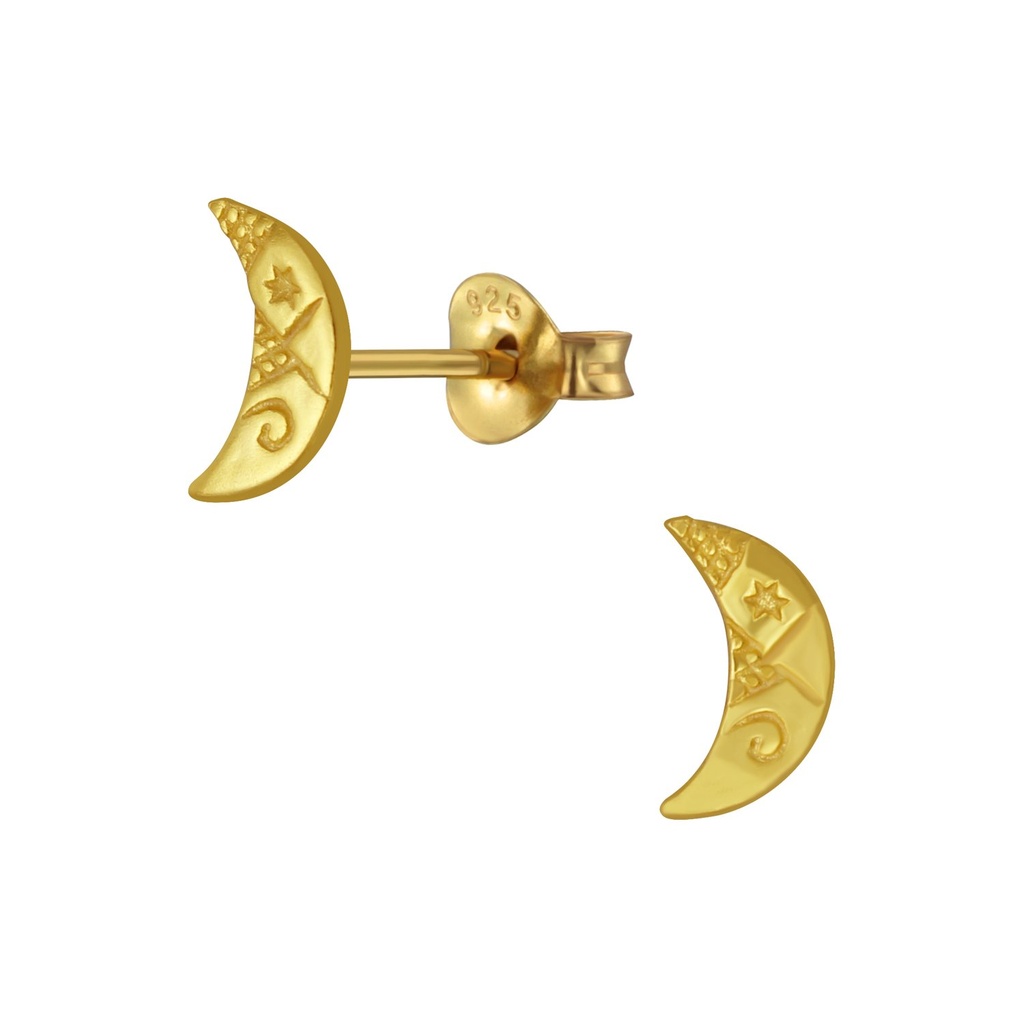 Puces d'oreilles lune en argent