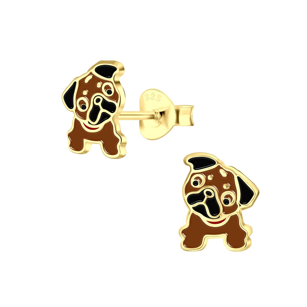 Silver Bulldog Stud Earrings