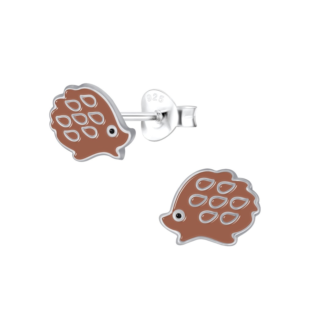 Puces d'oreilles hérisson en argent