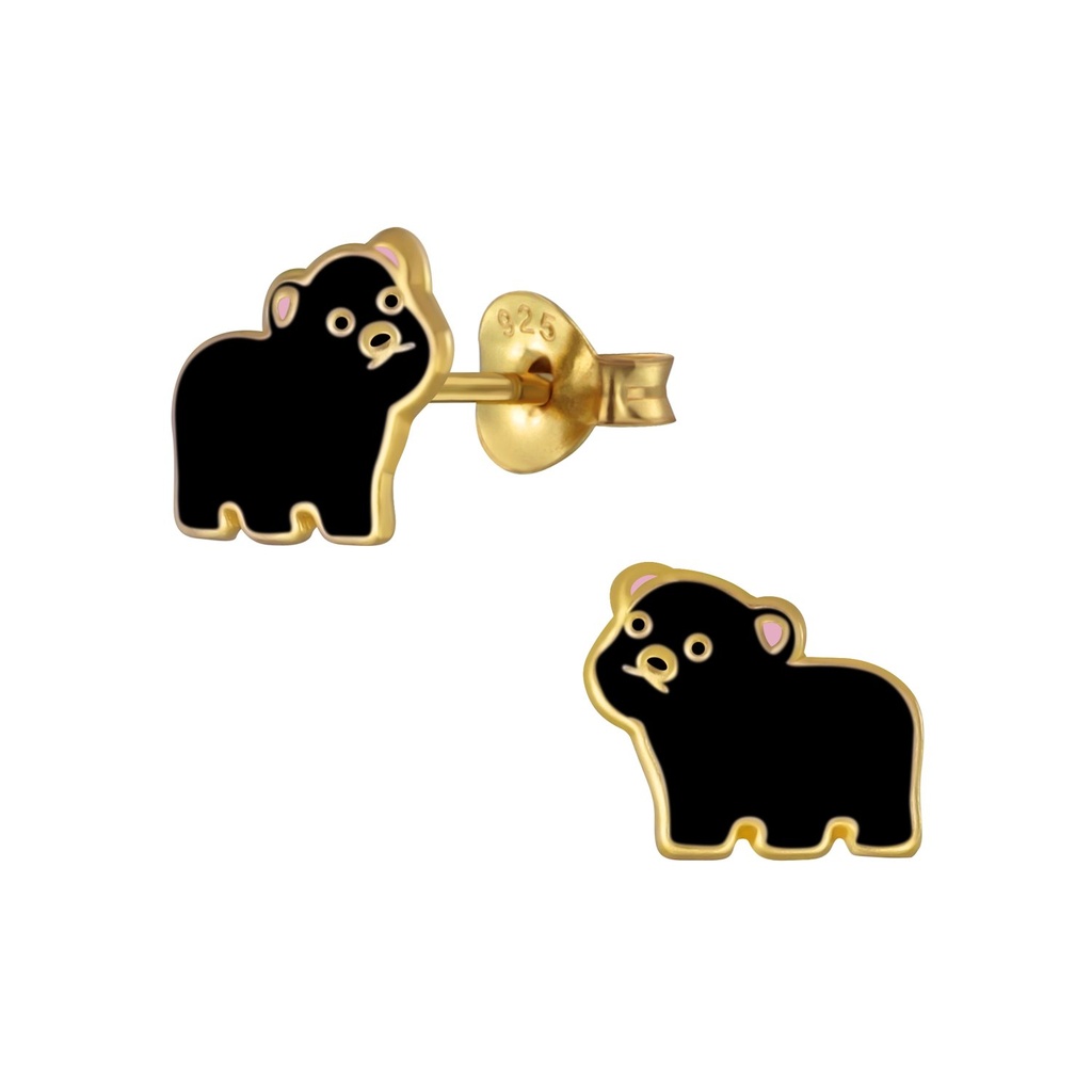 [10005628] Silver Bear Stud Earrings