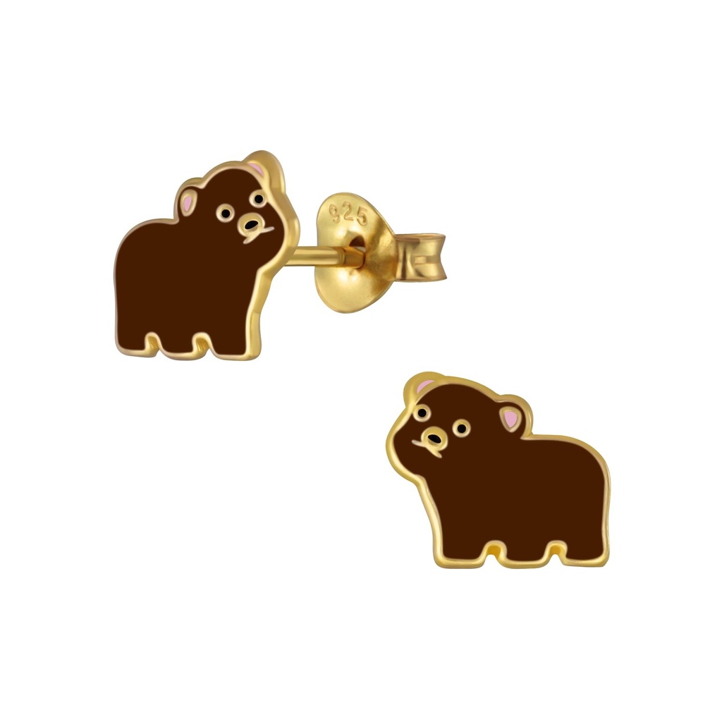 [10005627] Silver Bear Stud Earrings