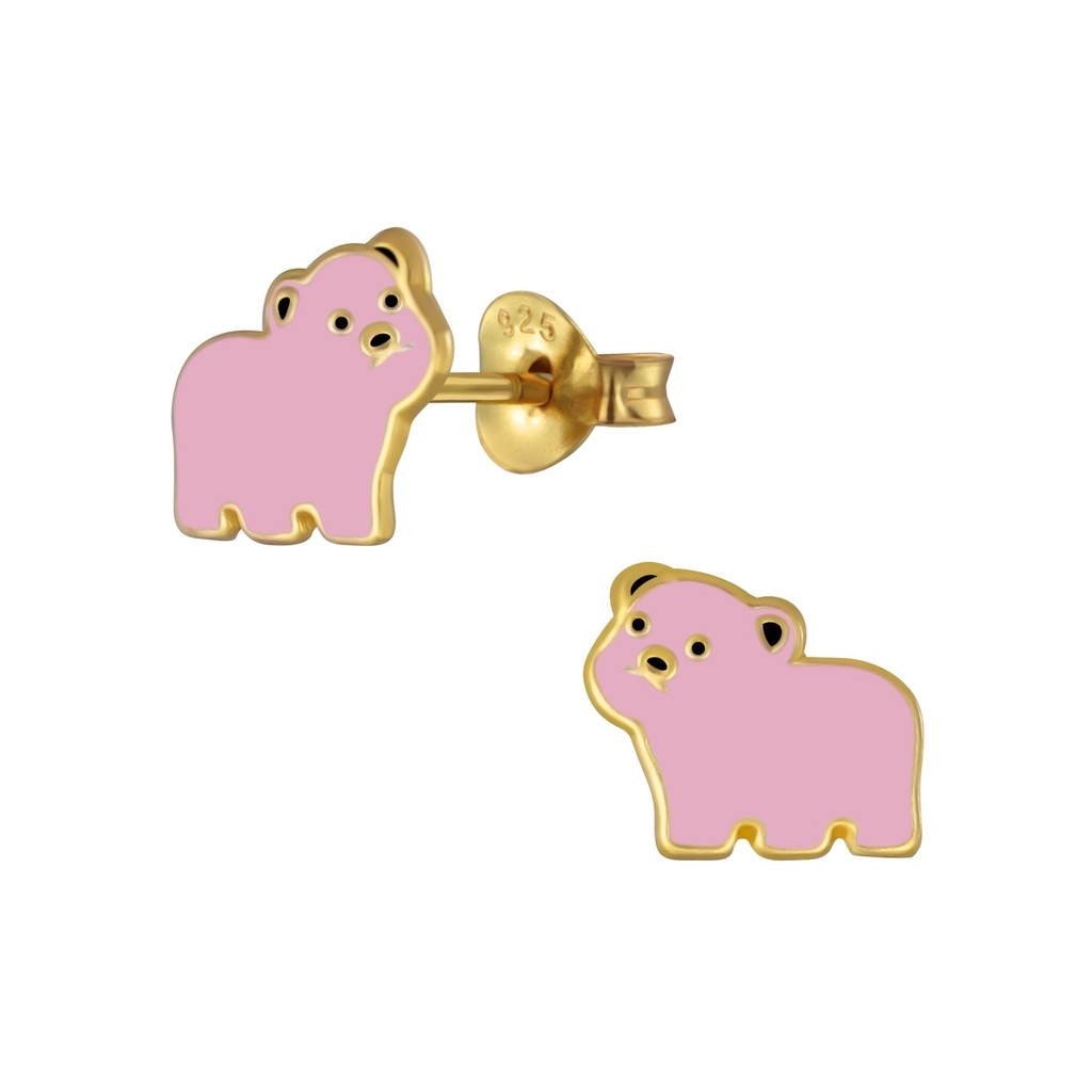 Puces d'oreilles ours en argent