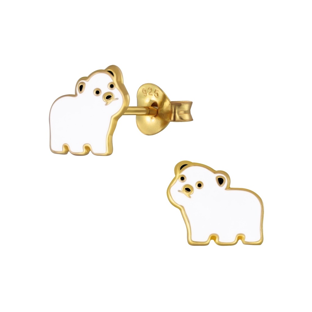 [10005625] Puces d'oreilles ours en argent
