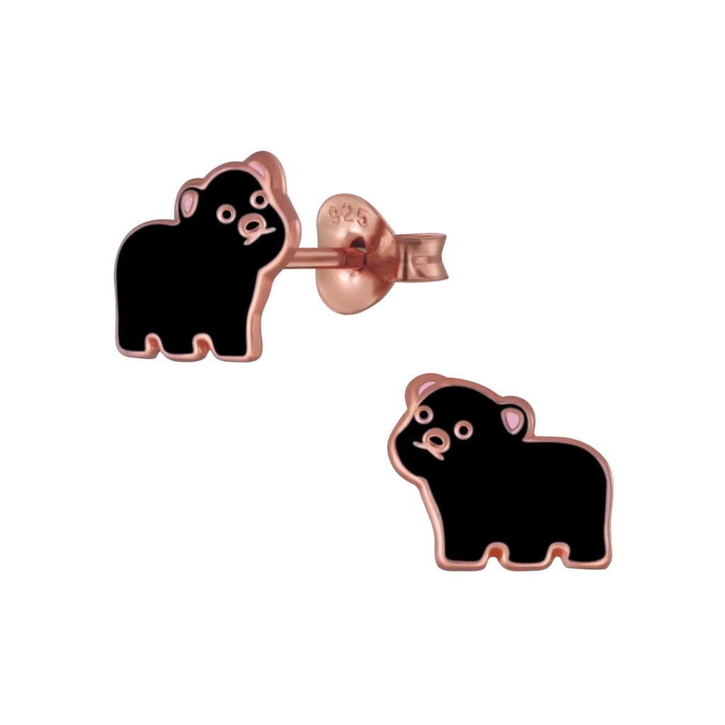 [10005624] Silver Bear Stud Earrings