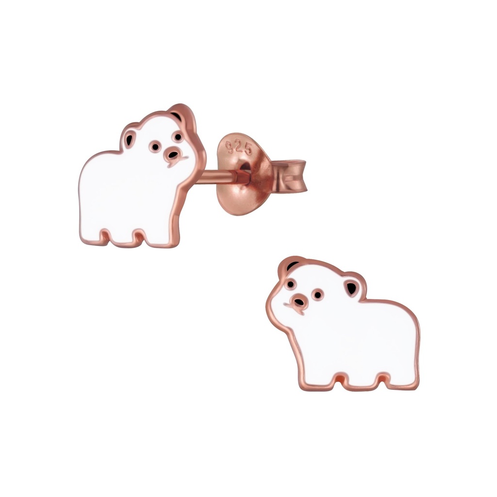 Puces d'oreilles ours en argent