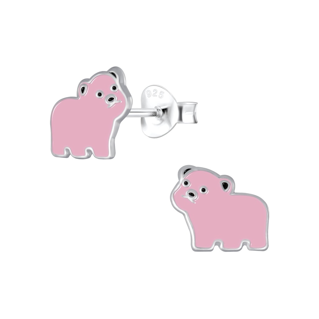 Puces d'oreilles ours en argent