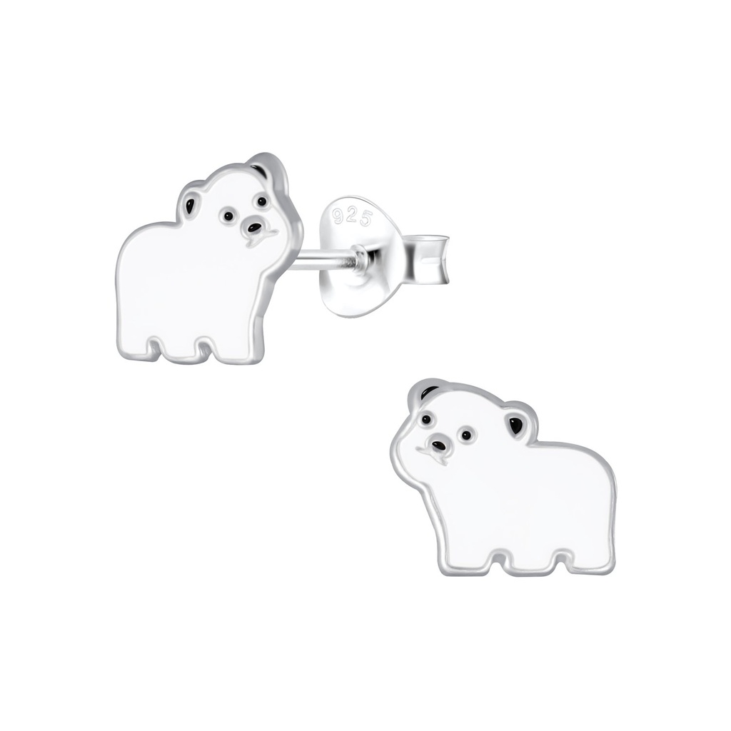 Puces d'oreilles ours en argent