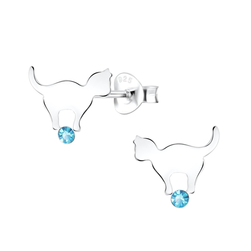 Puces d'oreilles chat en argent