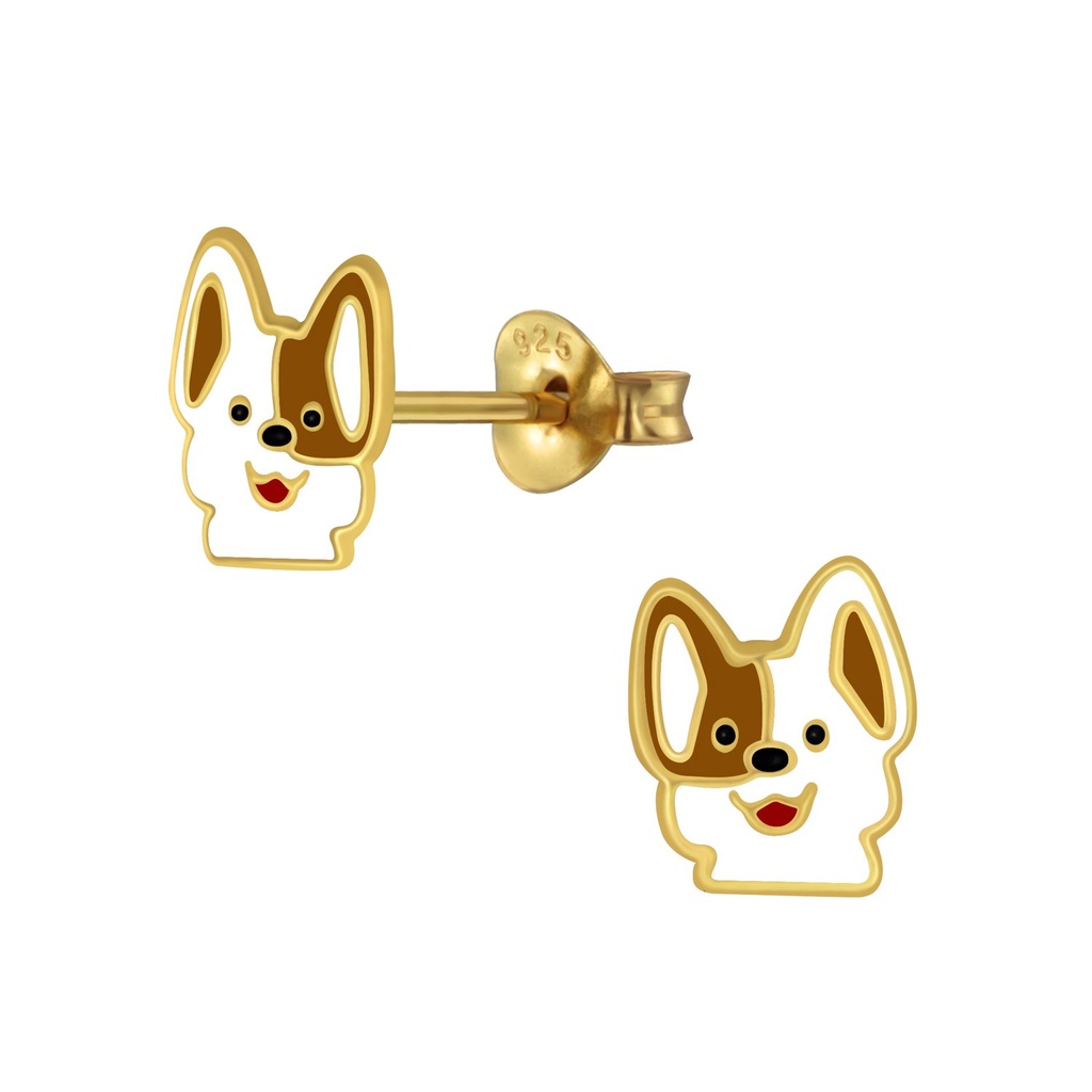 Puces d'oreilles chien en argent