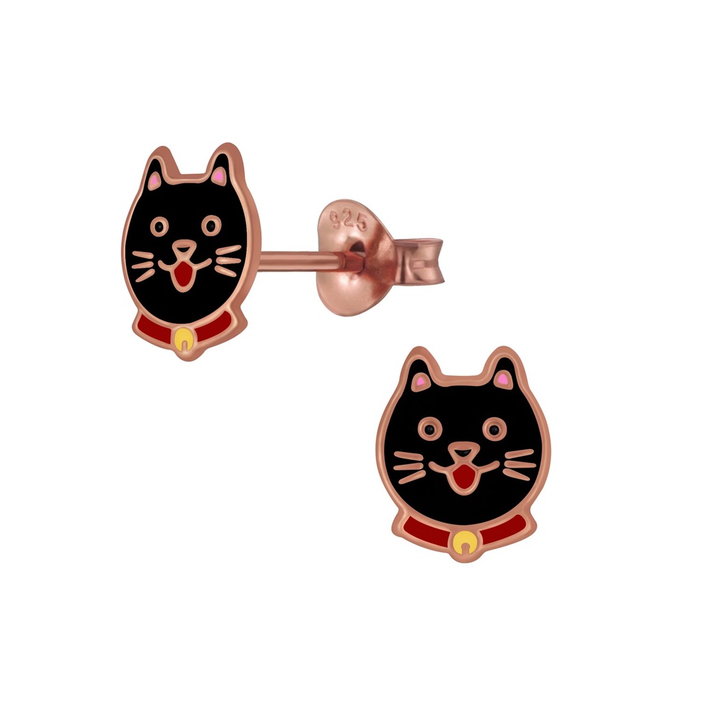 Puces d'oreilles chat en argent