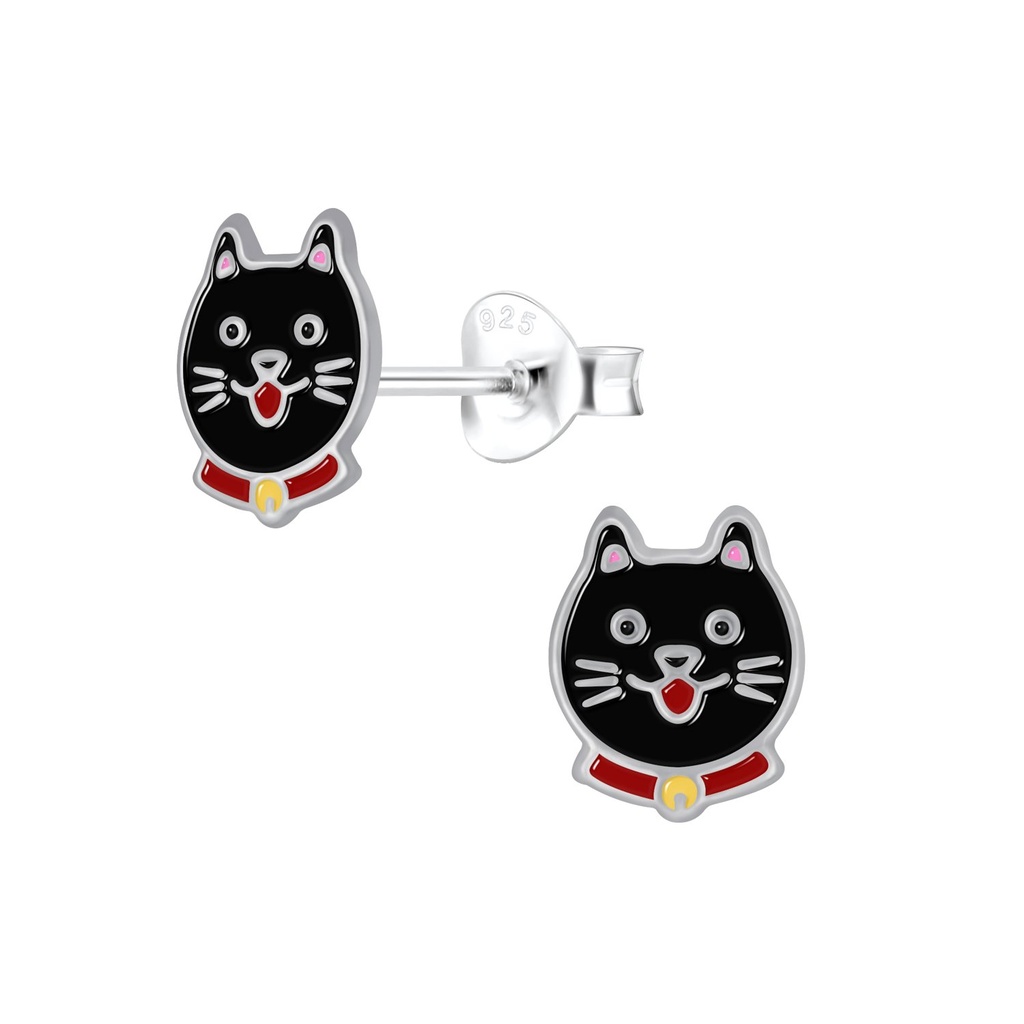 [10005588] Puces d'oreilles chat en argent