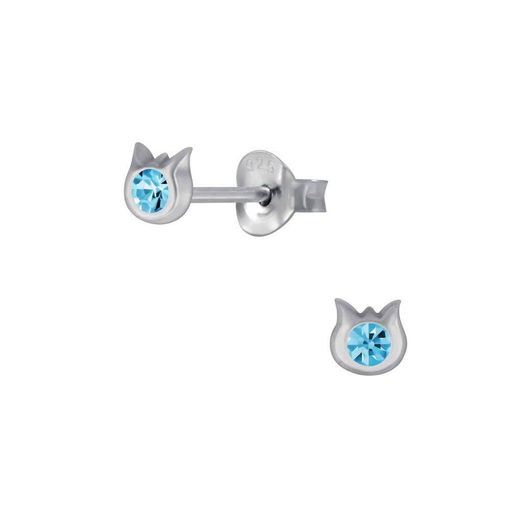 Puces d'oreilles chat en argent