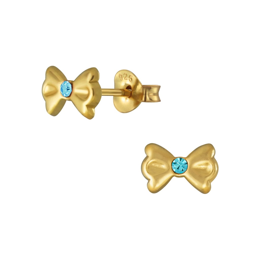 [10005552] Puces d'oreilles nœud en argent (Aqua Bohemica)
