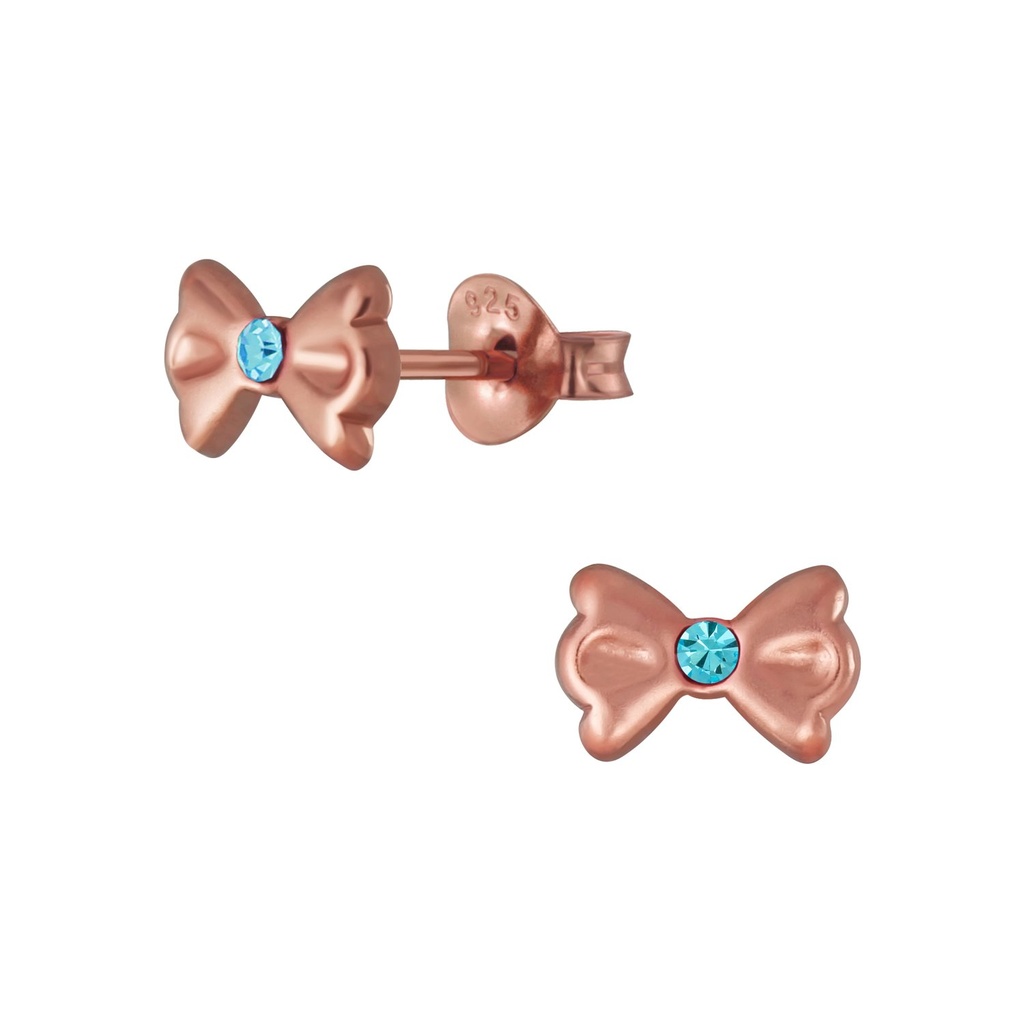 Silver Bow Stud Earrings