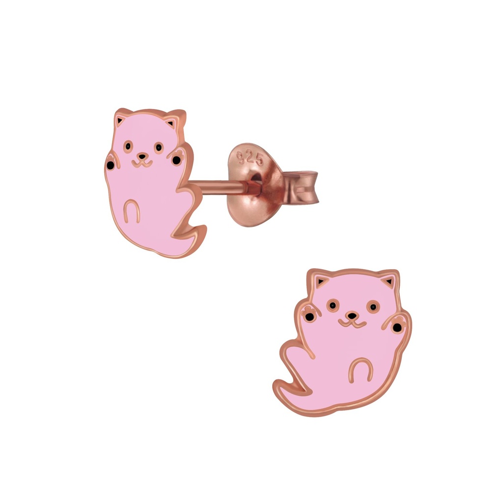 [10005539] Puces d'oreilles chat en argent