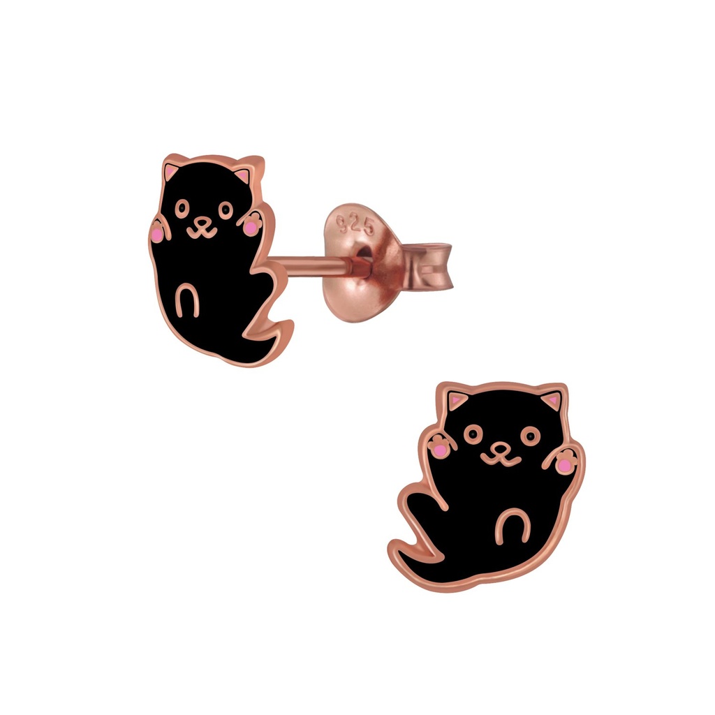 Puces d'oreilles chat en argent