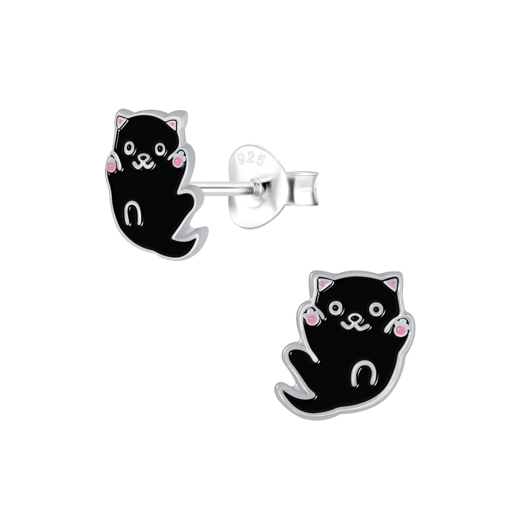 Puces d'oreilles chat en argent