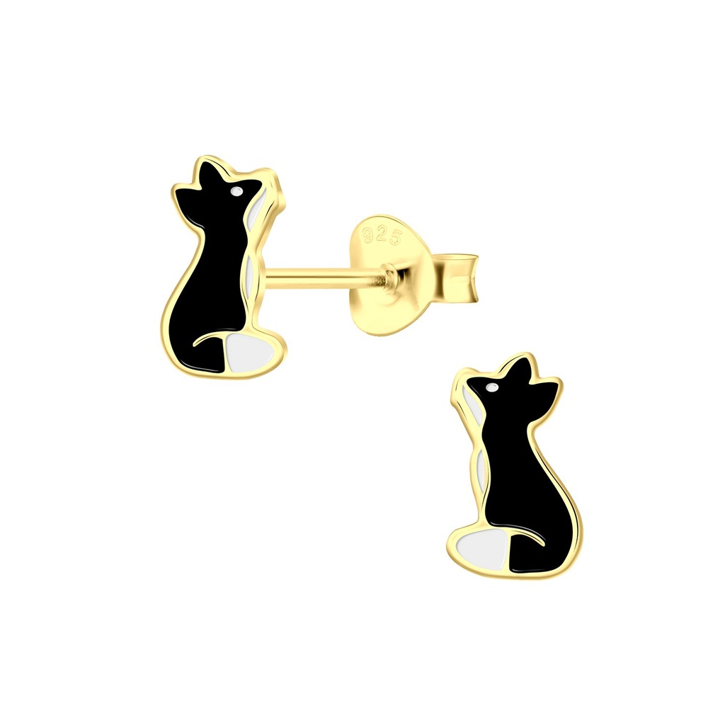 Silver Fox Stud Earrings