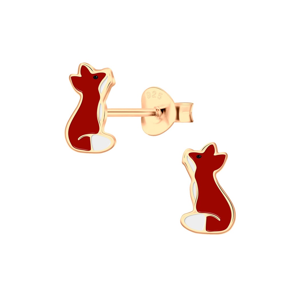 Silver Fox Stud Earrings