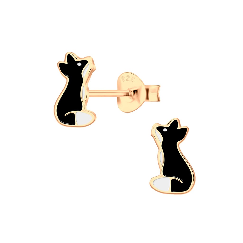 Puces d'oreilles renard en argent