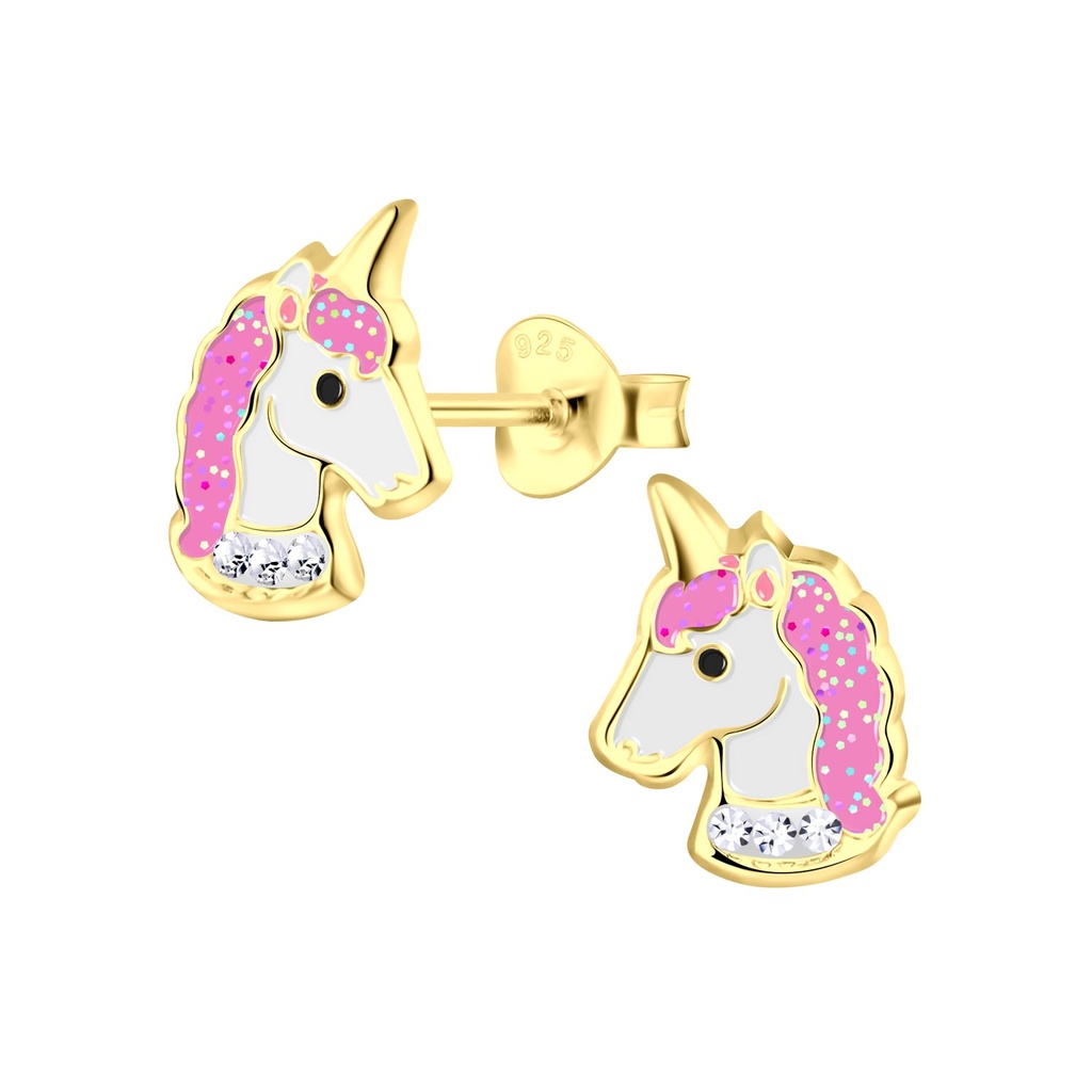 Silver Unicorn Stud Earrings