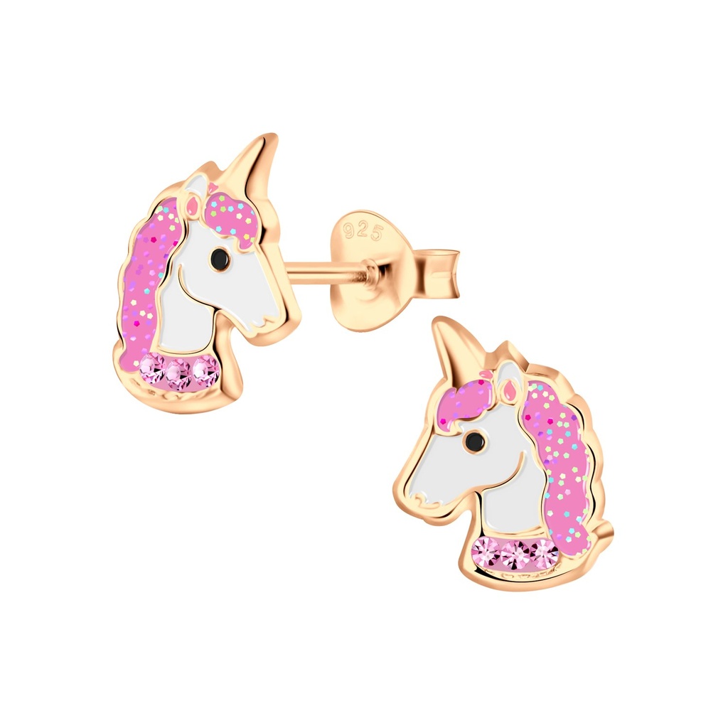 Silver Unicorn Stud Earrings