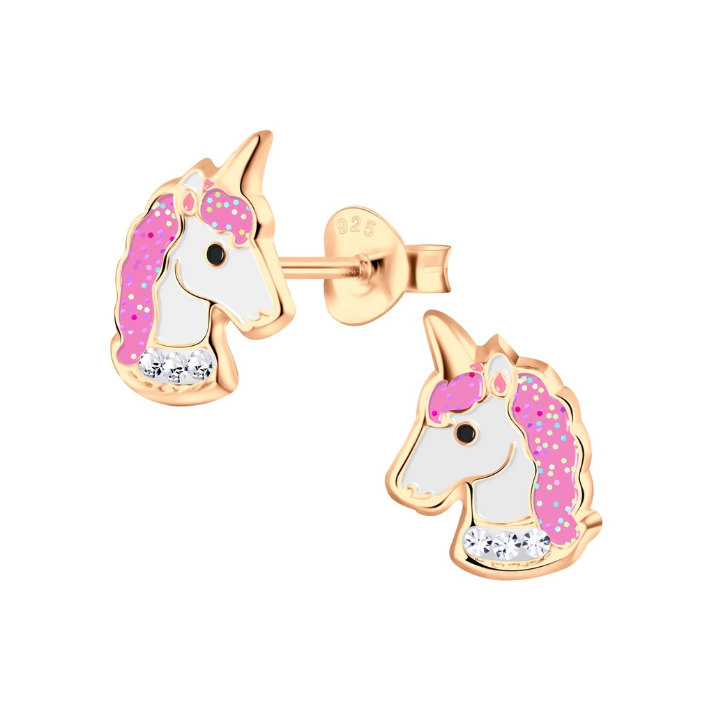 Silver Unicorn Stud Earrings