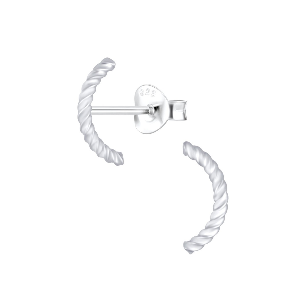 Silver Wire Stud Earrings