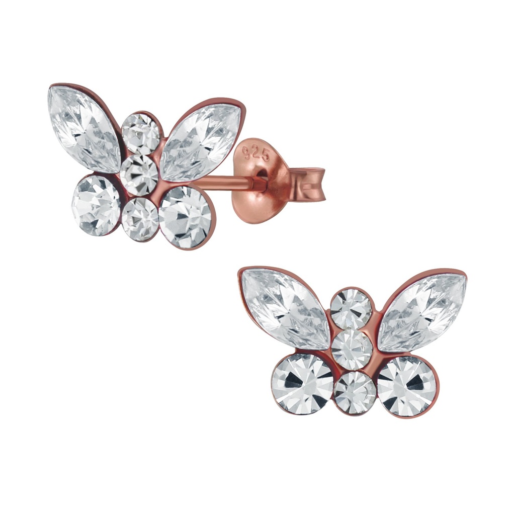 Silver Butterfly Stud Earrings