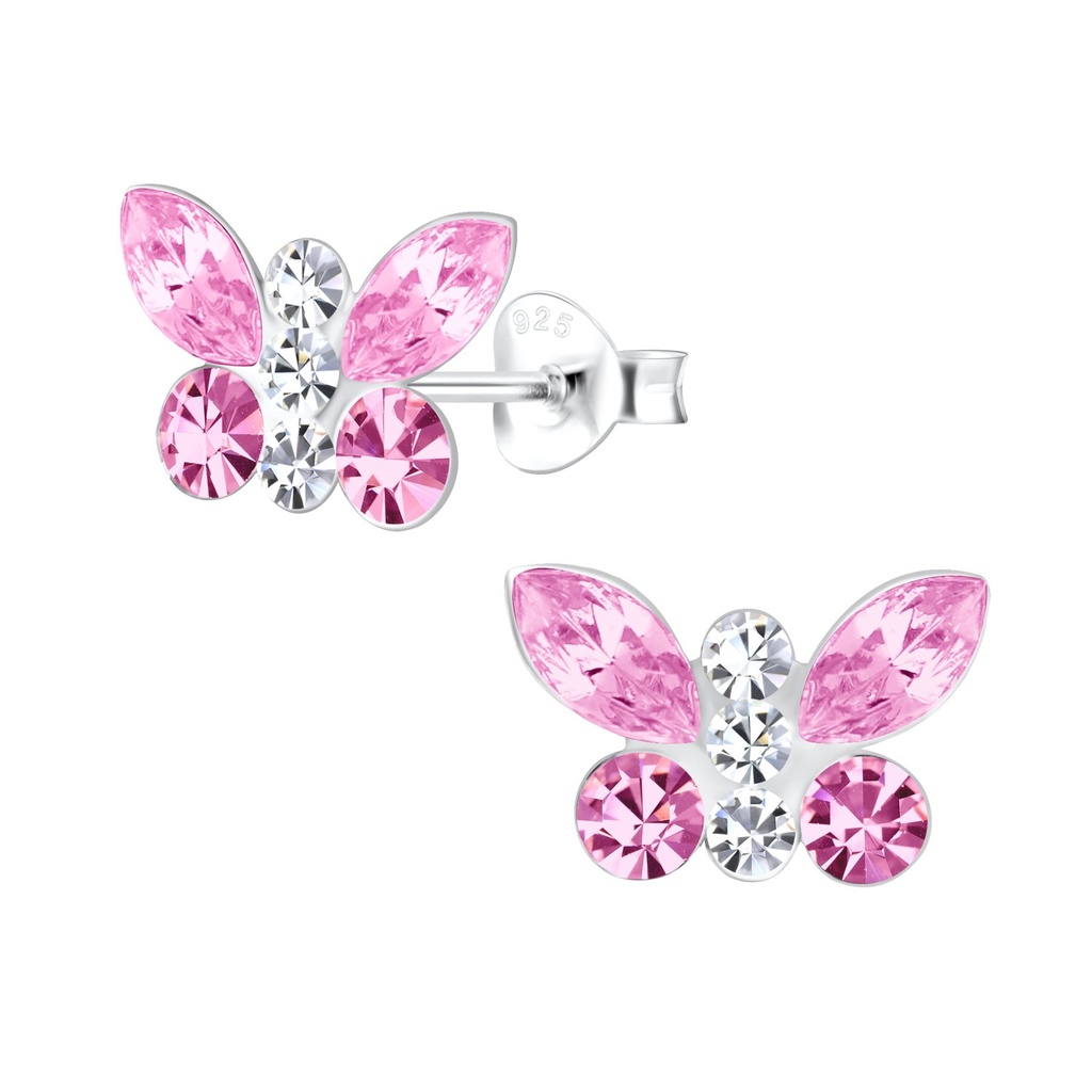 [10005497] Silver Butterfly Stud Earrings