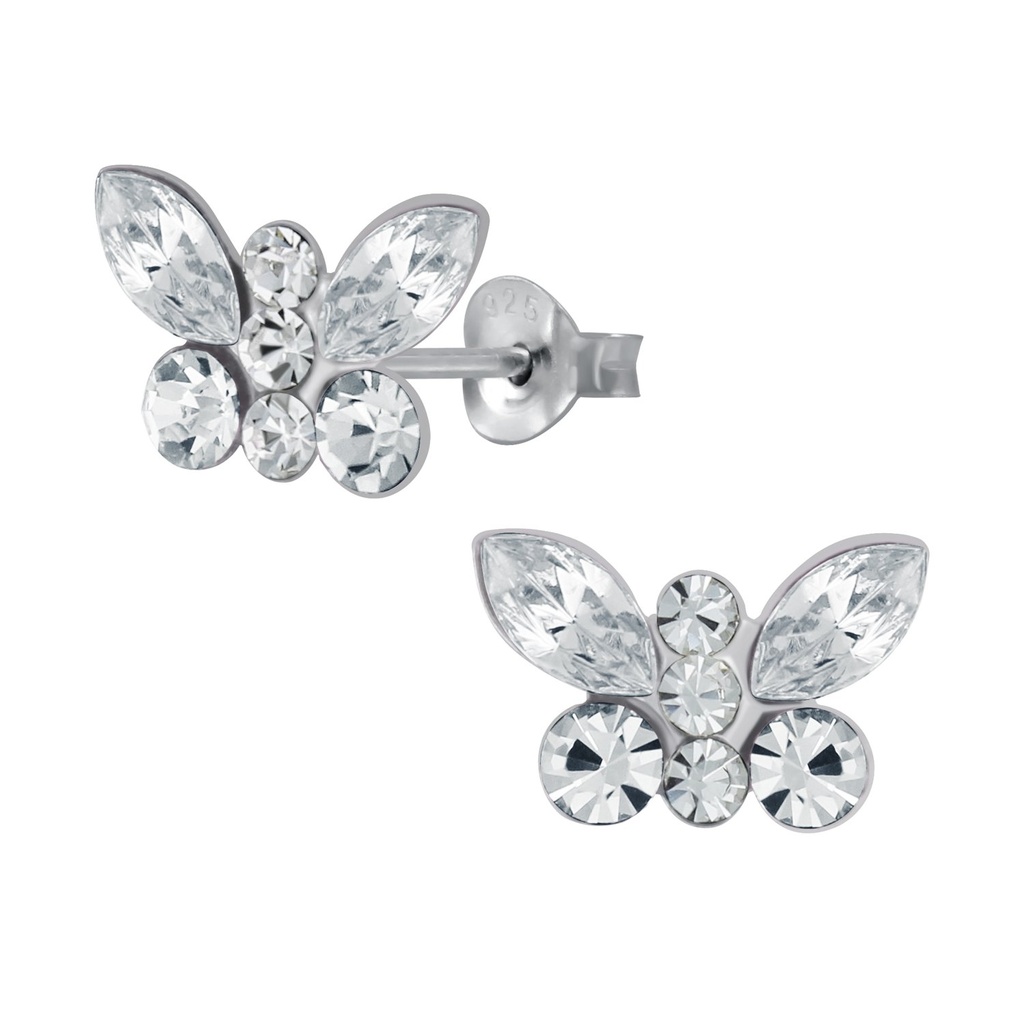 [10010014] Silver Butterfly Stud Earrings