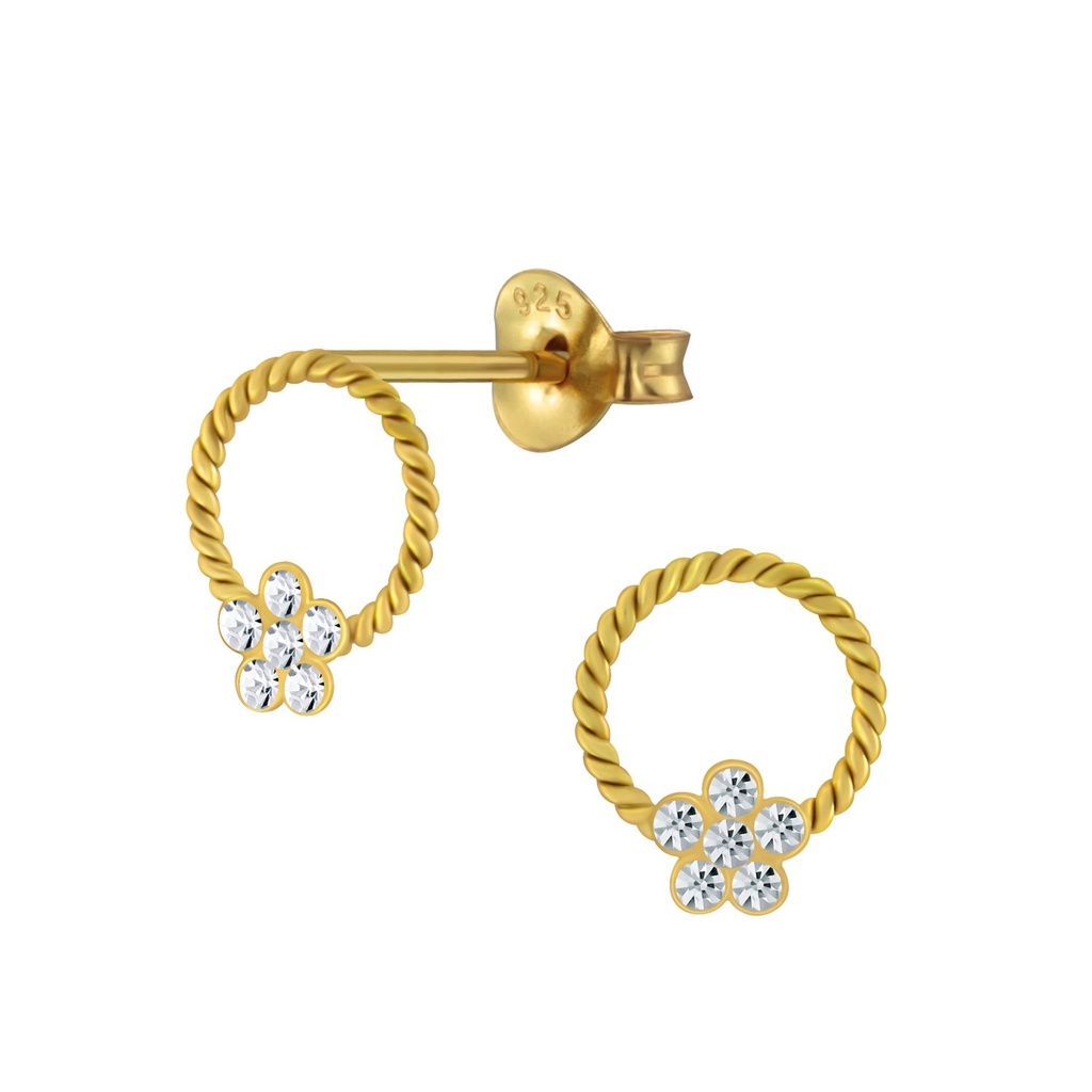 Silver Flower Stud Earrings