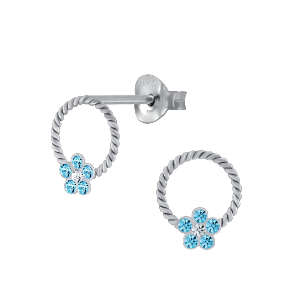 [10005445] Silver Flower Stud Earrings