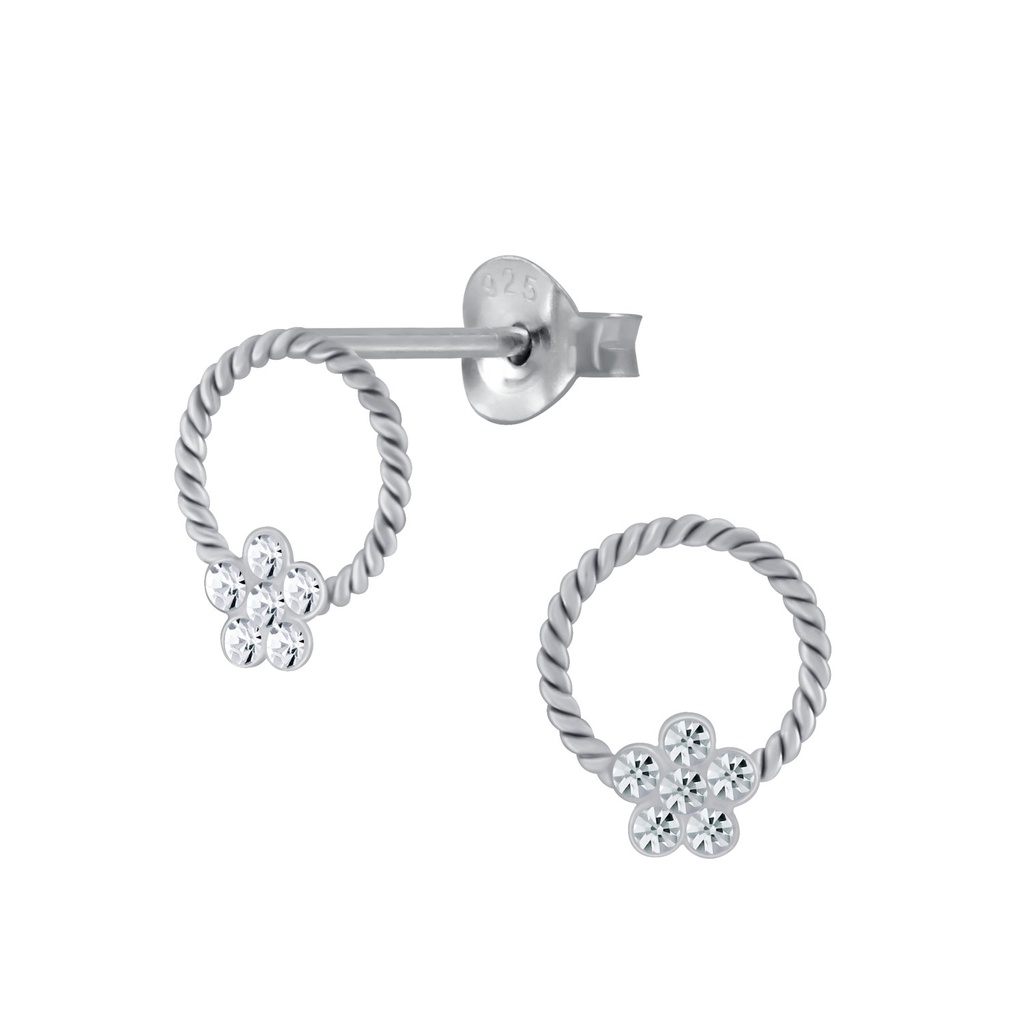 Silver Flower Stud Earrings
