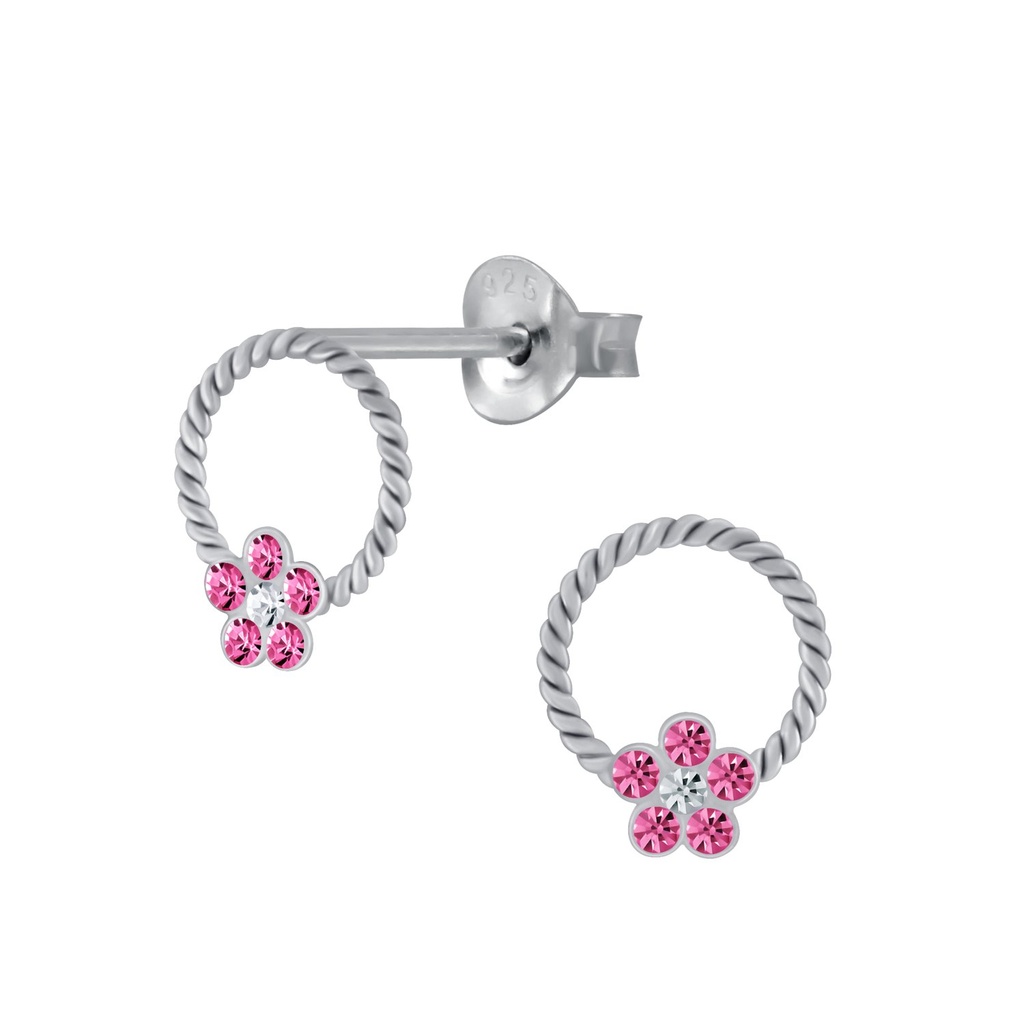 [10005444] Silver Flower Stud Earrings