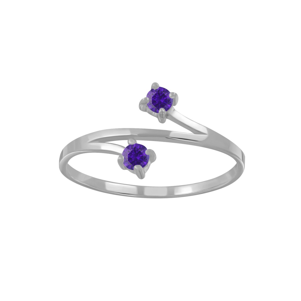 Silver Two Stone Silver Ring