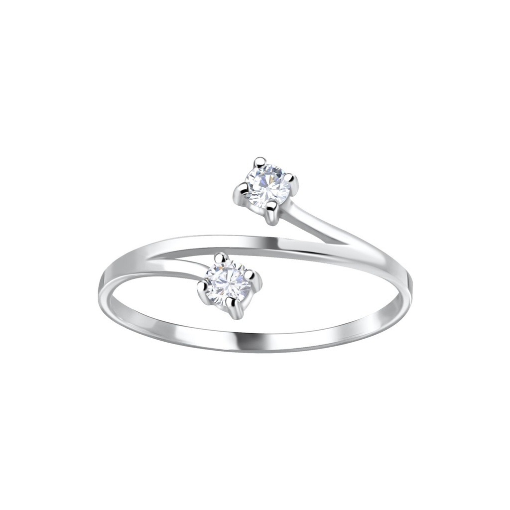 Bague pierre deux en argent