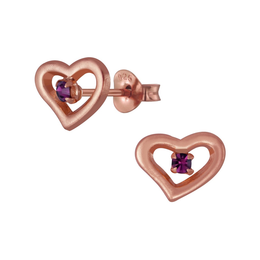 Silver Heart Stud Earring