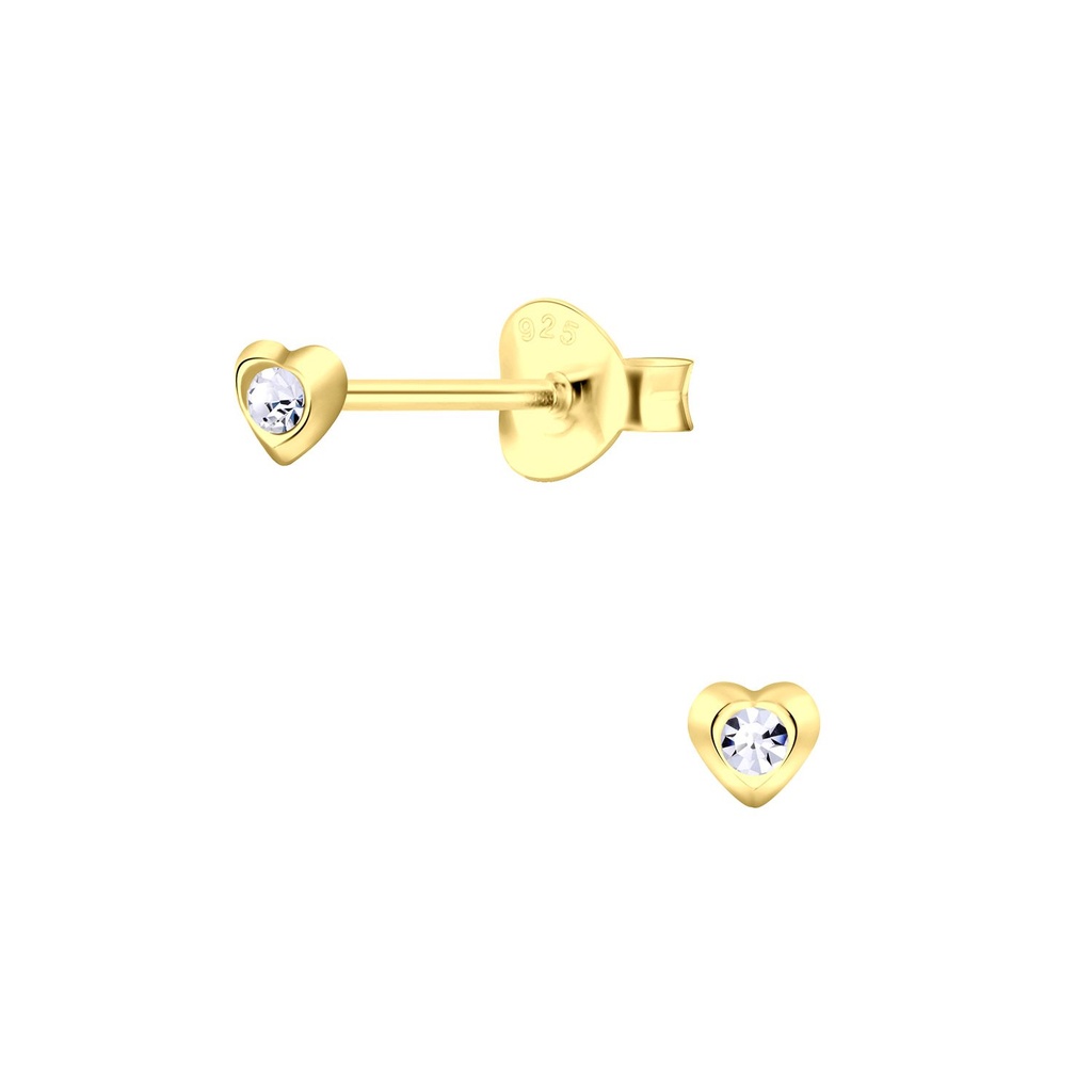 Silver Heart Stud Earrings