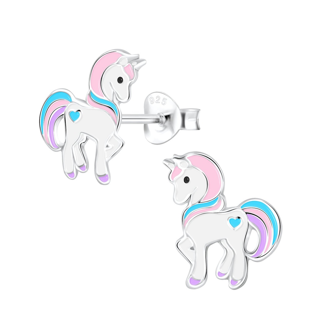 Puces d'oreilles licorne en argent