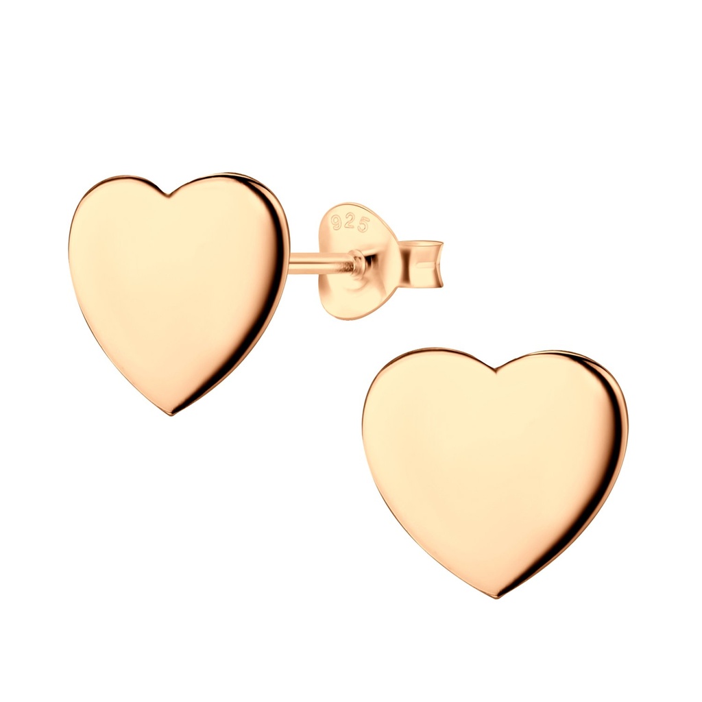 Silver Heart Stud Earrings