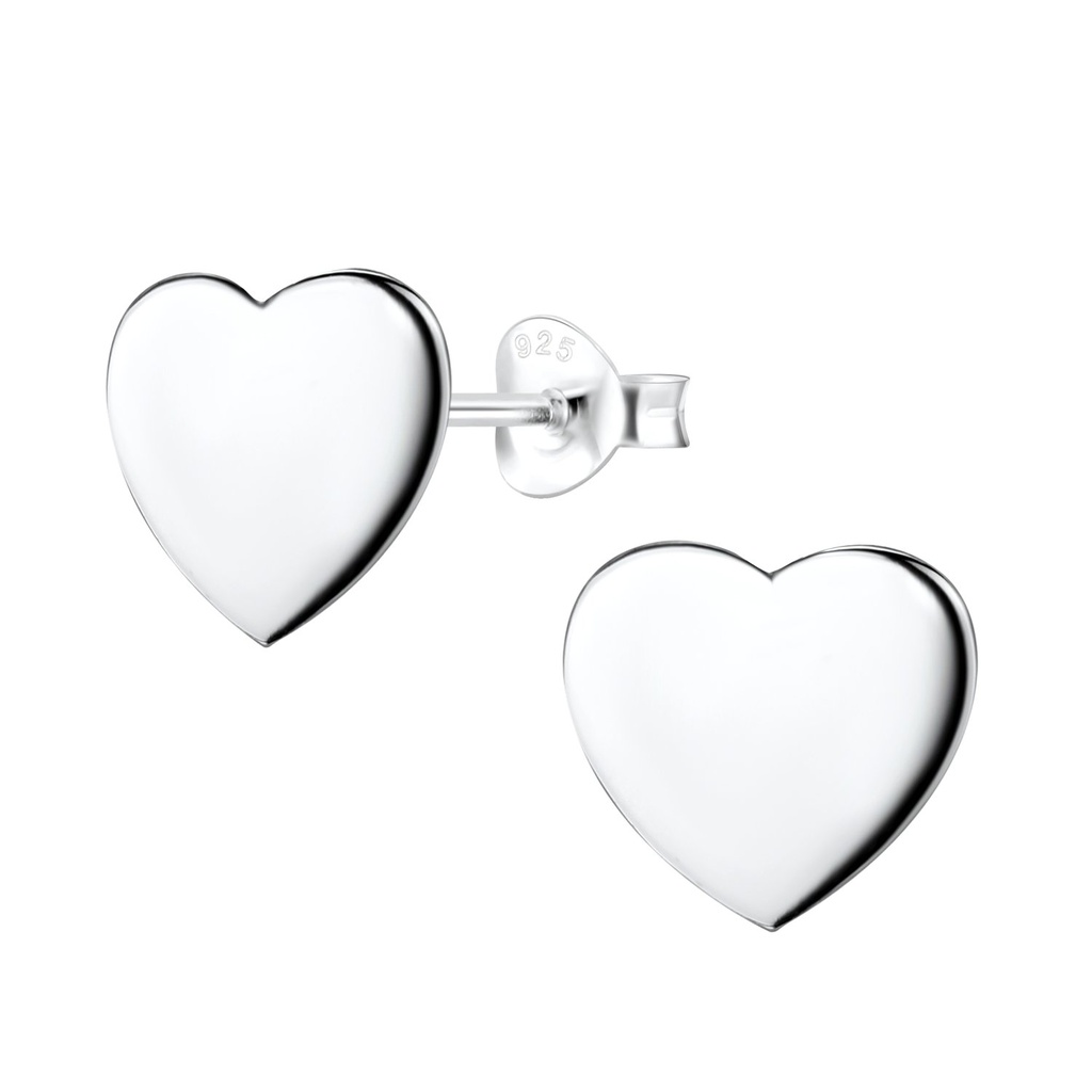Puces d'oreilles cœur en argent