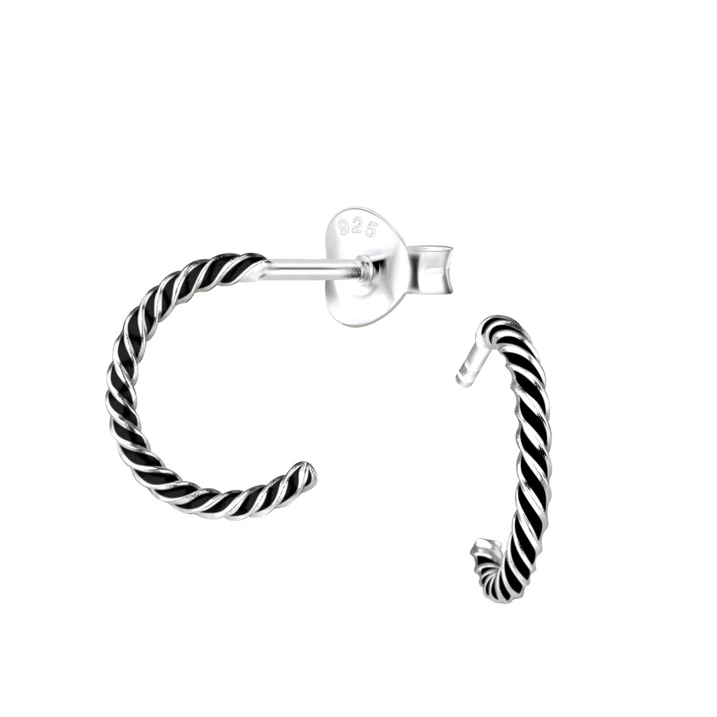 [10005293] Puces d'oreilles demi-créole en argent